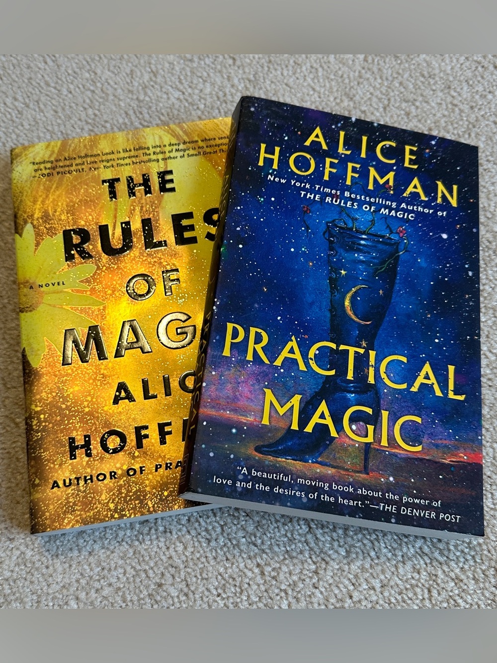 Set: The Rules of Magic, and Practical magic, by Alice Hoffman - softcover